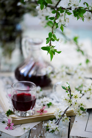 Thorny liquor in the glasses. style vintage. selective focusの写真素材