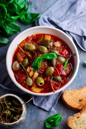 caponata sicilianastyle fustic..selective focusの写真素材