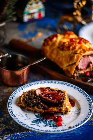 Apples and rice cake in the autumn garden .selective focus. style rusticの写真素材