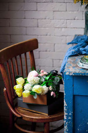 ITALIAN MIMOSA CAKE for International Women's Day on March 8.selective focusの写真素材