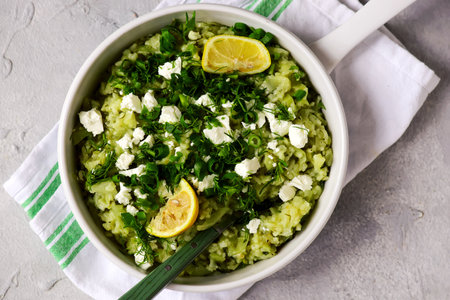 Rice and cabbage in sauce.Greek Lahanorizo.style hugge. selective focusの写真素材