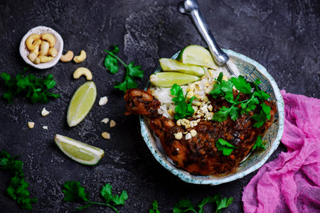 Grilled Glaze chicken.legs .style rustic.selective focusの写真素材