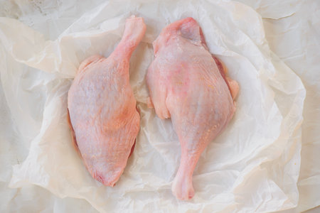 Raw Duck legs for roastの写真素材