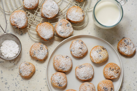 Vegan, lactose-free, egg-free, lean cookies.top veiw.selective focusの写真素材