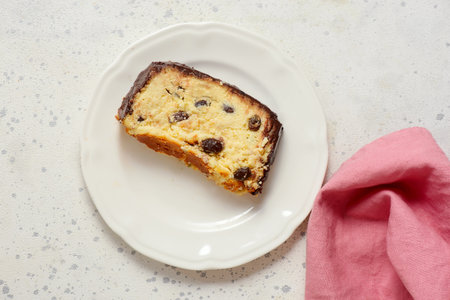 Chocolate Lviv cheesecake.top veiw.selective focus