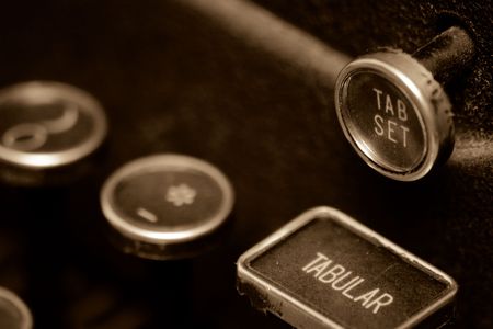 Tab Keys on an Old Typewriterの写真素材