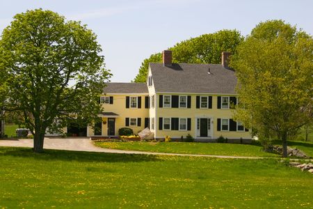 a historic style farmhouseの写真素材