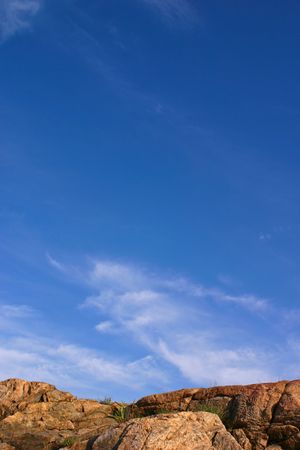 Boulders set against the skyの写真素材