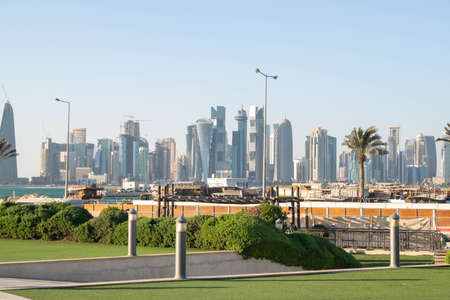 Doha Towers from inside Al Bida Park, Qatar