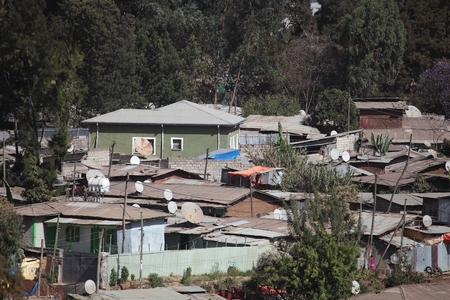 Houses in Addis Ababa, Ethiopiaの写真素材