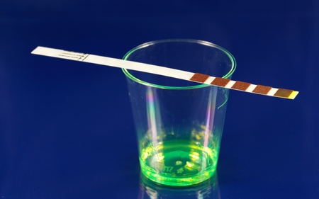 Test strip for chemical analyses.の写真素材