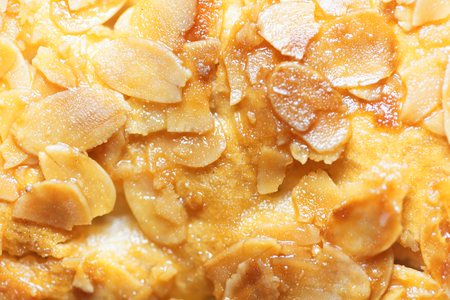Macro photo of almond splitters covered with candied sugar.の写真素材