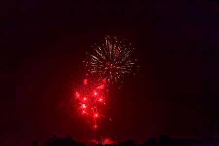 Firework with a black sky as background.の写真素材