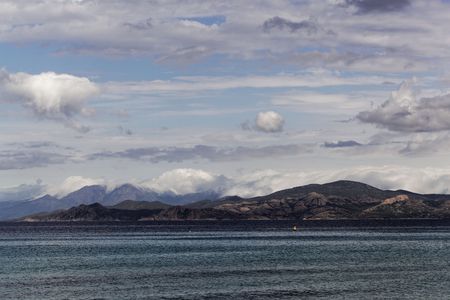 Landscape at the coast in Northern Corsica near Ile Rousse, France.の写真素材