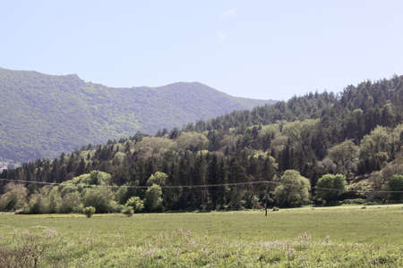 Landscape in the Ropa Valley in Corfu, Greece.