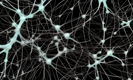 Ai generated illustration of a vein network with a dark background.の素材