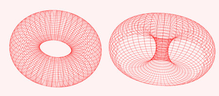 3D model of donut. Design element. Vector illustration.のイラスト素材