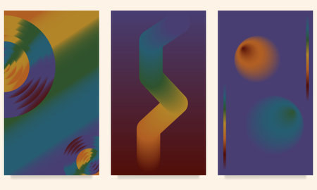 Set of abstract backgrounds in retro style. Vector illustration. Eps10