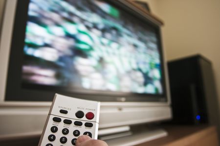 TV remote from a LCD-TV in a living room