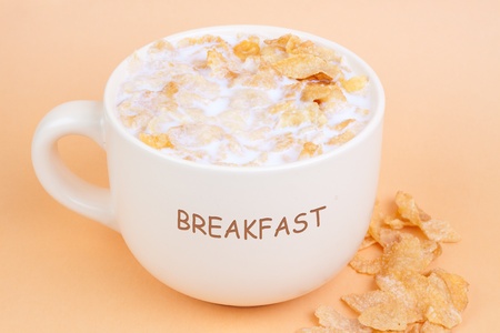 Cereal bowl on a brown background