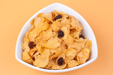 Cereal bowl on a brown background