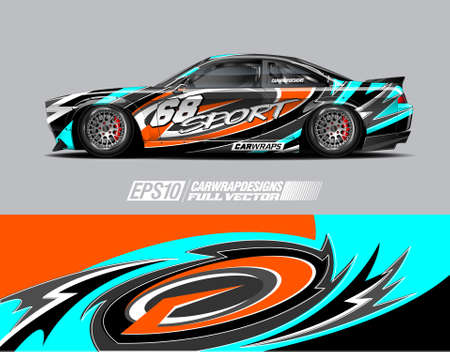 Race car wrap decal designsのイラスト素材