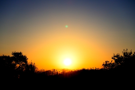 Sunrise at countrysideの写真素材