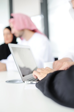 Successful and happy businessar arabic people sitting for a meetingの写真素材