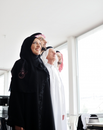 Successful and happy business arabic  people looking upの写真素材