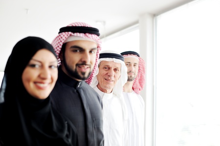 Successful and happy business arabic  people looking at youの写真素材