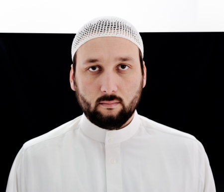 Arabic Muslim man with beard portraitの写真素材