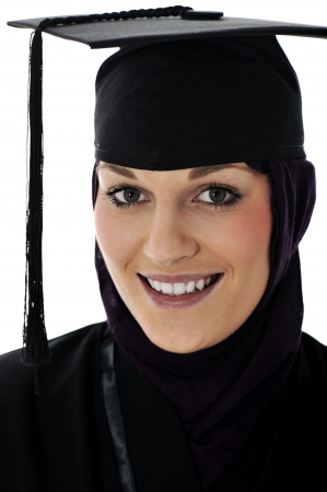 Happy graduate student muslim girlの写真素材