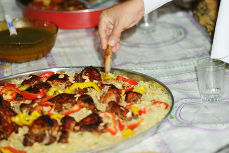 Tandoori chicken with jasmine rice , i. High quality photo