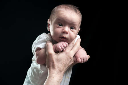 Adorable beautiful newborn baby. High quality photo