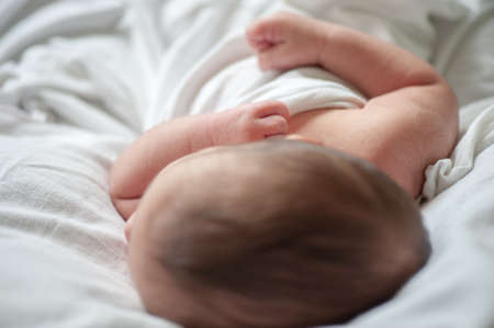 Newborn baby in first week of his lifeの写真素材