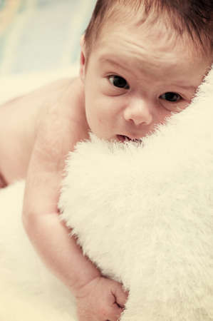 Newborn baby in first week of his lifeの写真素材
