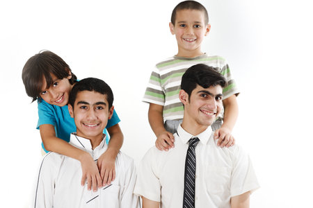 Arabic kids group portrait , high quality photoの写真素材