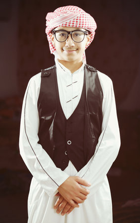 Arabic gulf boy alone . high quality nice photoの写真素材