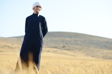 Arabic young man in nature