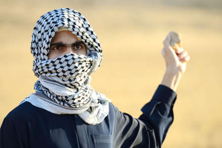 Arabic man on the meadow , high quality photoの写真素材