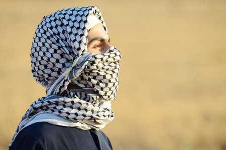 Man on the meadow, high quality photoの写真素材