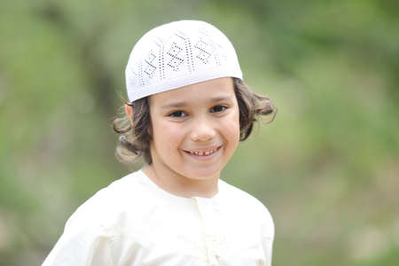 Portrait of little kid outdoorの写真素材