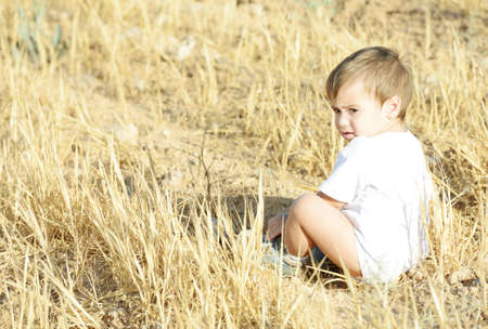 Baby enjoying in natureの写真素材
