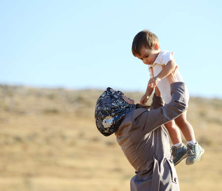 Arabic mother and babyの写真素材