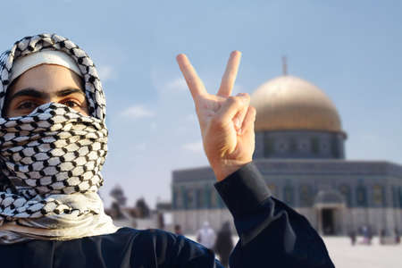 Arabic young man in Jerusalem Qudsの写真素材