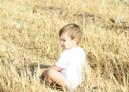 Baby enjoying in natureの写真素材