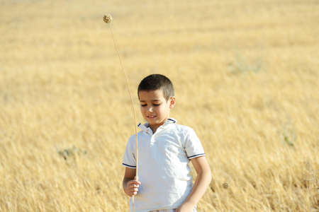 Kid enjoying in natureの写真素材