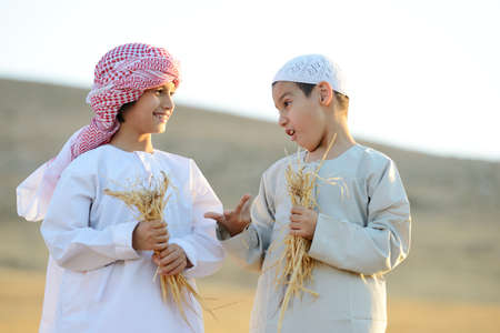 Kids in a fieldの写真素材