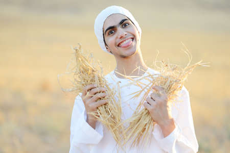 Kids on wheat field
