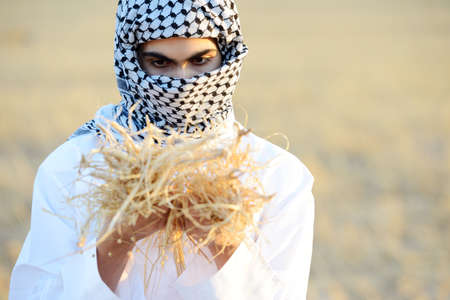 Kids on wheat fieldの写真素材